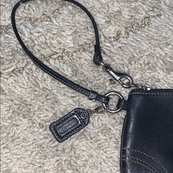 Coach: Black Leather Wristlet - Picture 2 of 5